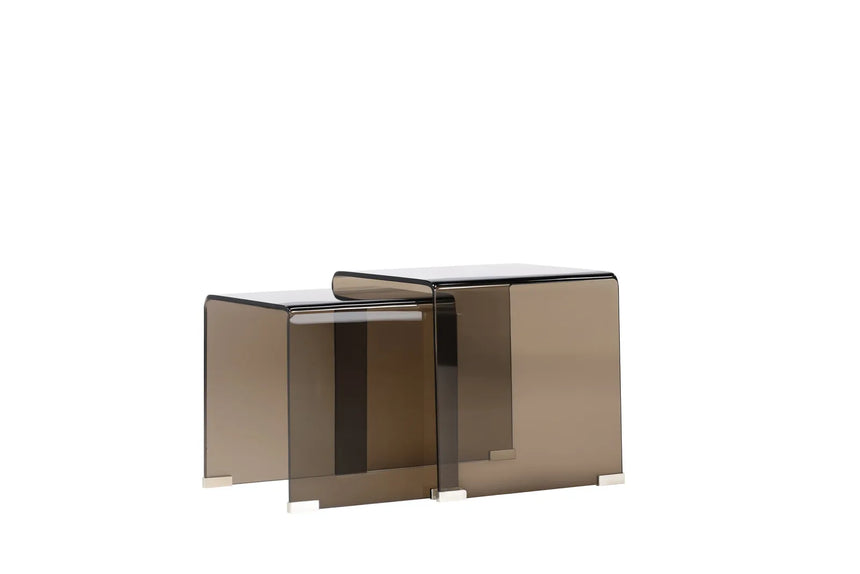 Duo Beistelltisch Telemark aus braunem Glas von Venture Home – Bild 14