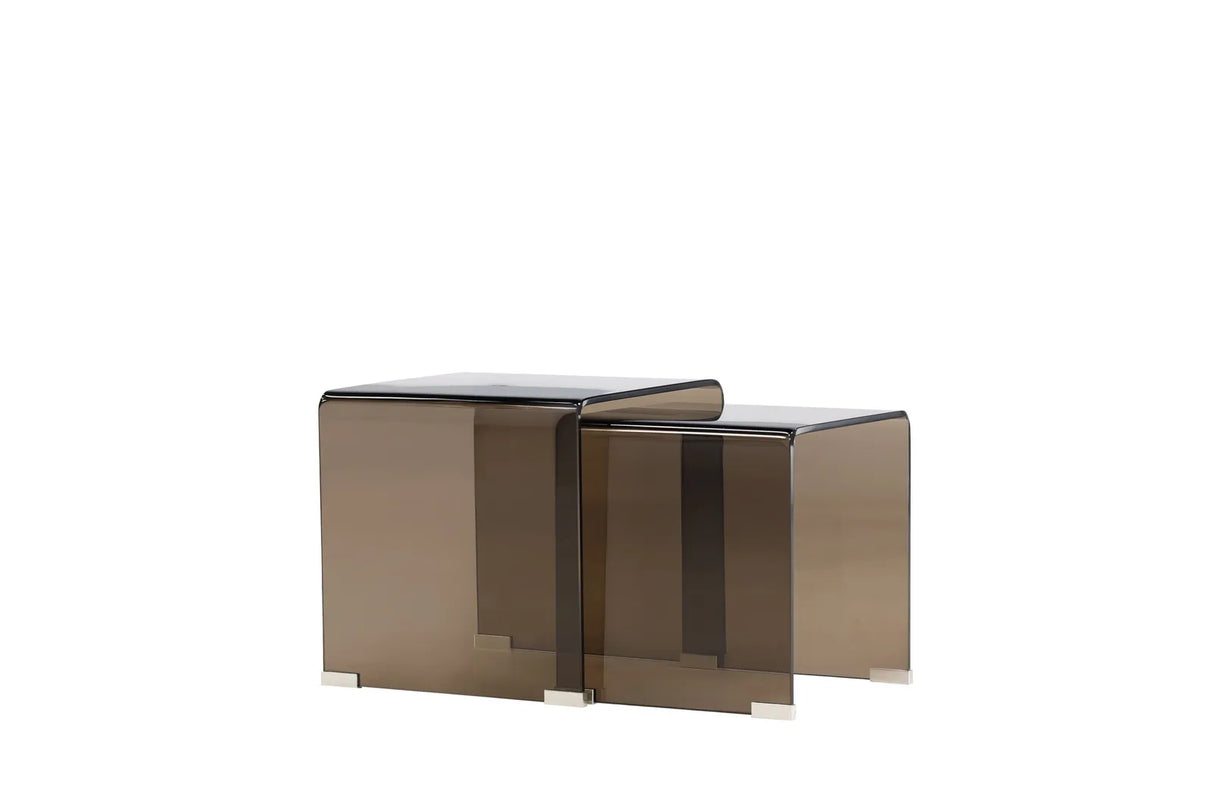 Duo Beistelltisch Telemark aus braunem Glas von Venture Home – Bild 9