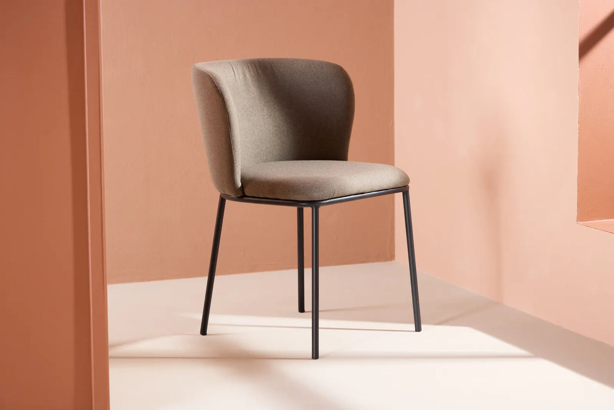 Edina Esszimmerstuhl Schwarz / Braun Leinen von Venture Home – Produktbild 3