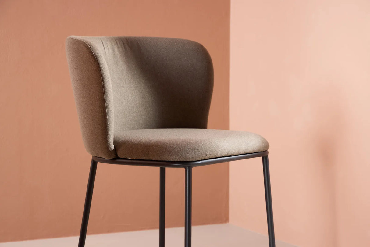 Edina Esszimmerstuhl Schwarz / Braun Leinen von Venture Home – Produktbild 4