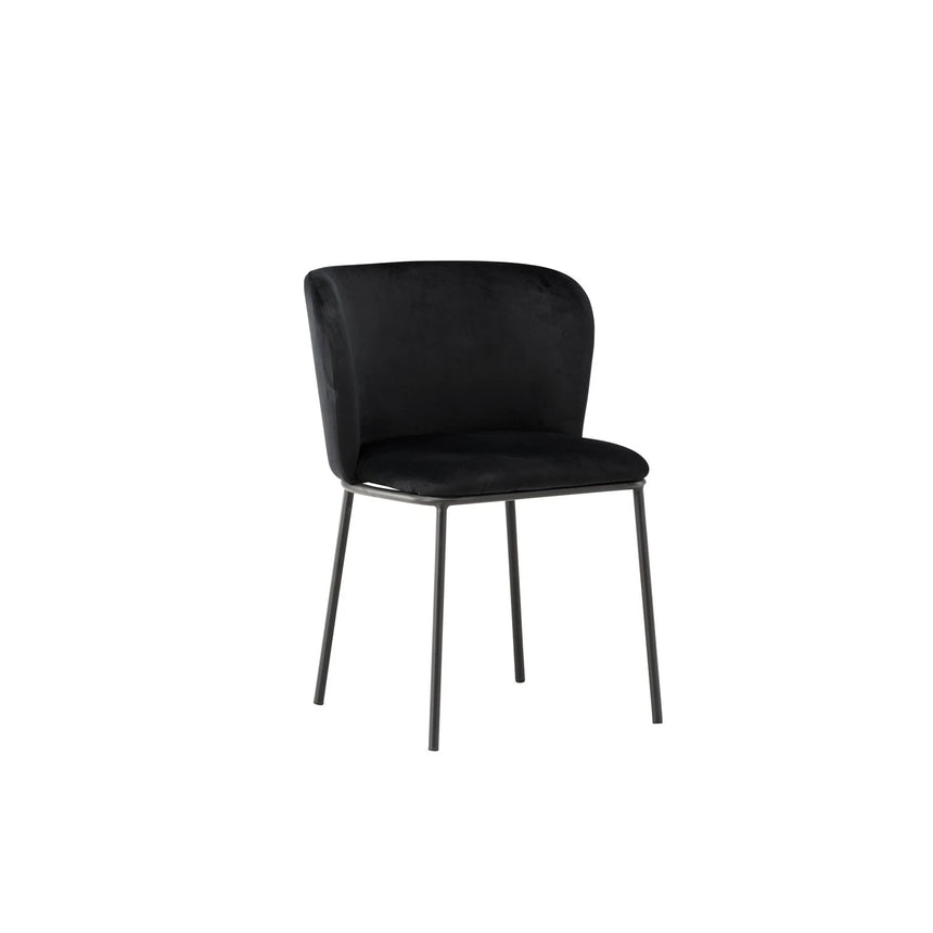 Edina Esszimmerstuhl Schwarz / Schwarz Samt von Venture Home – Produktbild 16