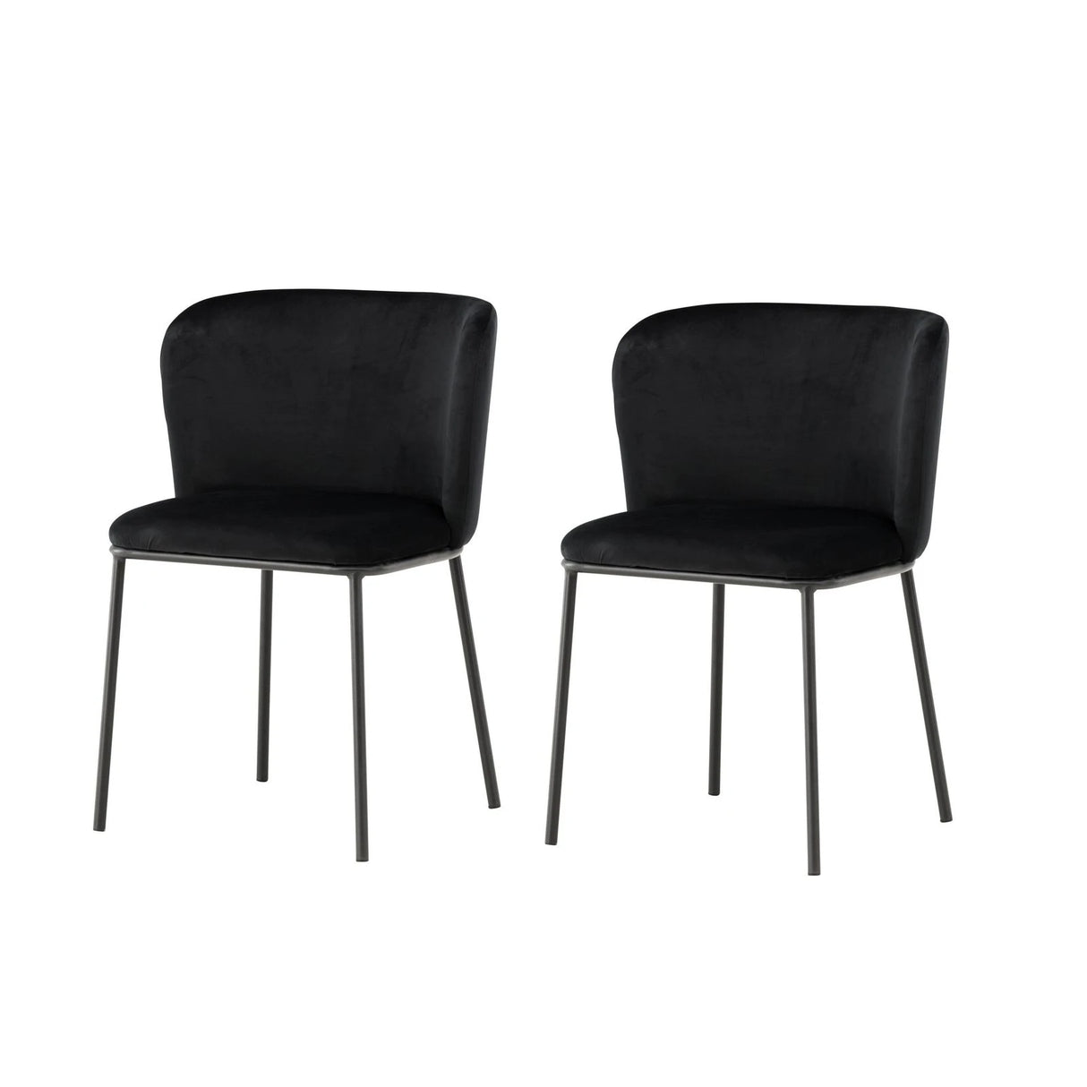 Edina Esszimmerstuhl Schwarz / Schwarz Samt von Venture Home – Produktbild 2