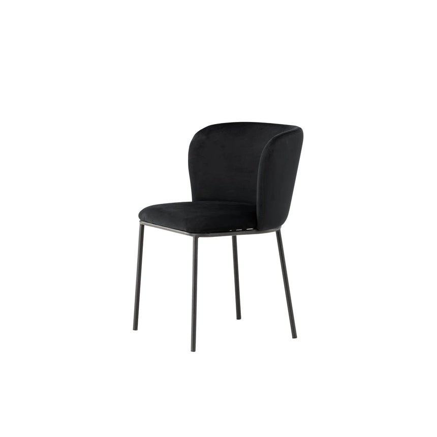 Edina Esszimmerstuhl Schwarz / Schwarz Samt von Venture Home – Produktbild 7