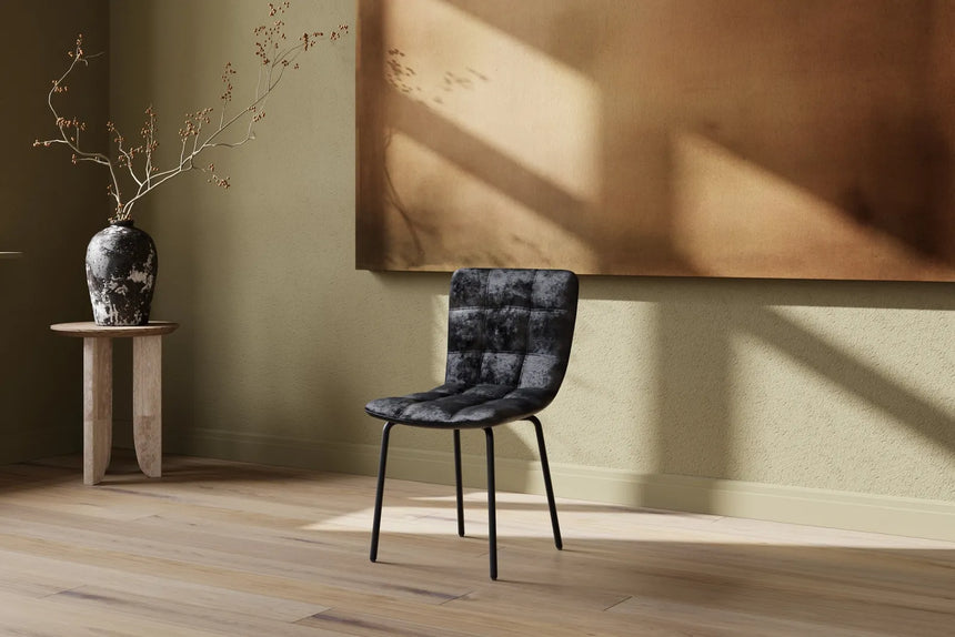 Essstuhl Punsch mit schwarzem Samtbezug von Venture Home – Bild 8