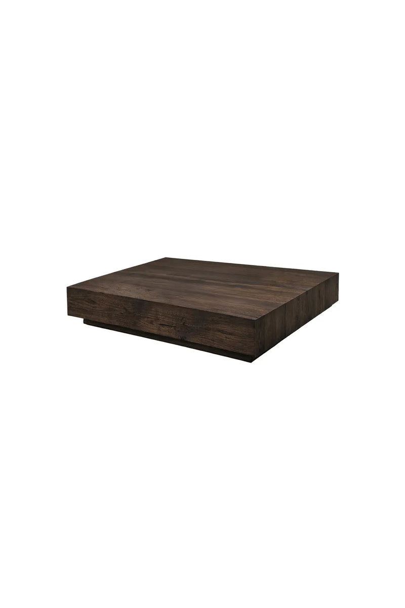 Flacher Couchtisch York mokkafarbend, 80x80x15 cm