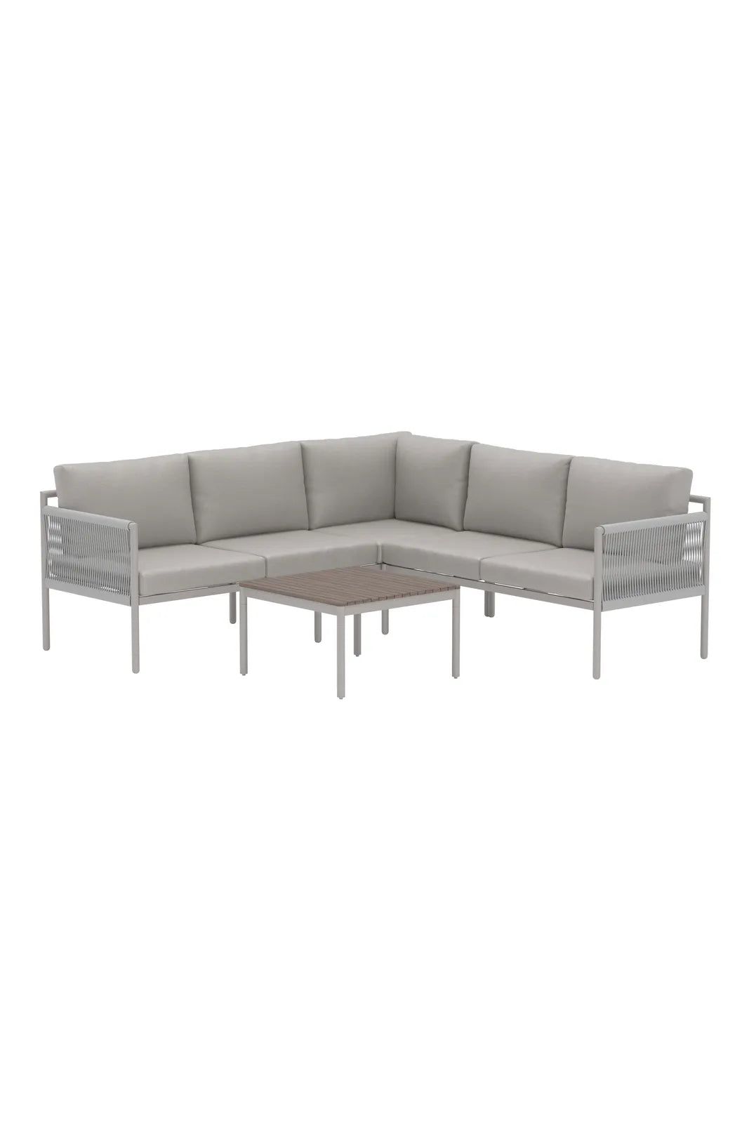 Garten Ecksofa-Set Kos aus Polyester und Aluminium mit Polywood Tischplatte von Venture Home – Bild 3
