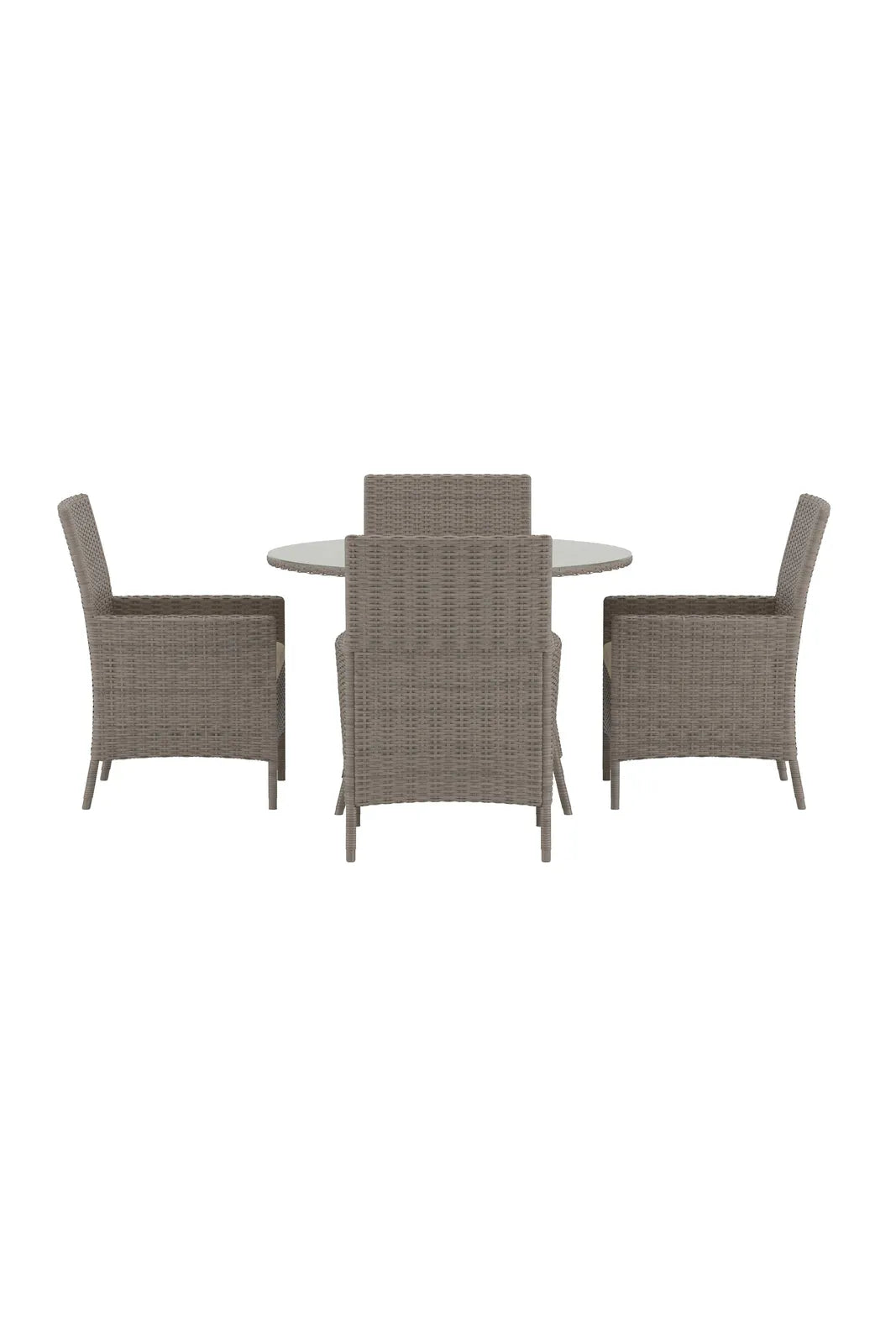 Garten Esstisch-Set Lefkas aus Stahl, Rattan und Glas in Braun von Venture Home – Bild 1