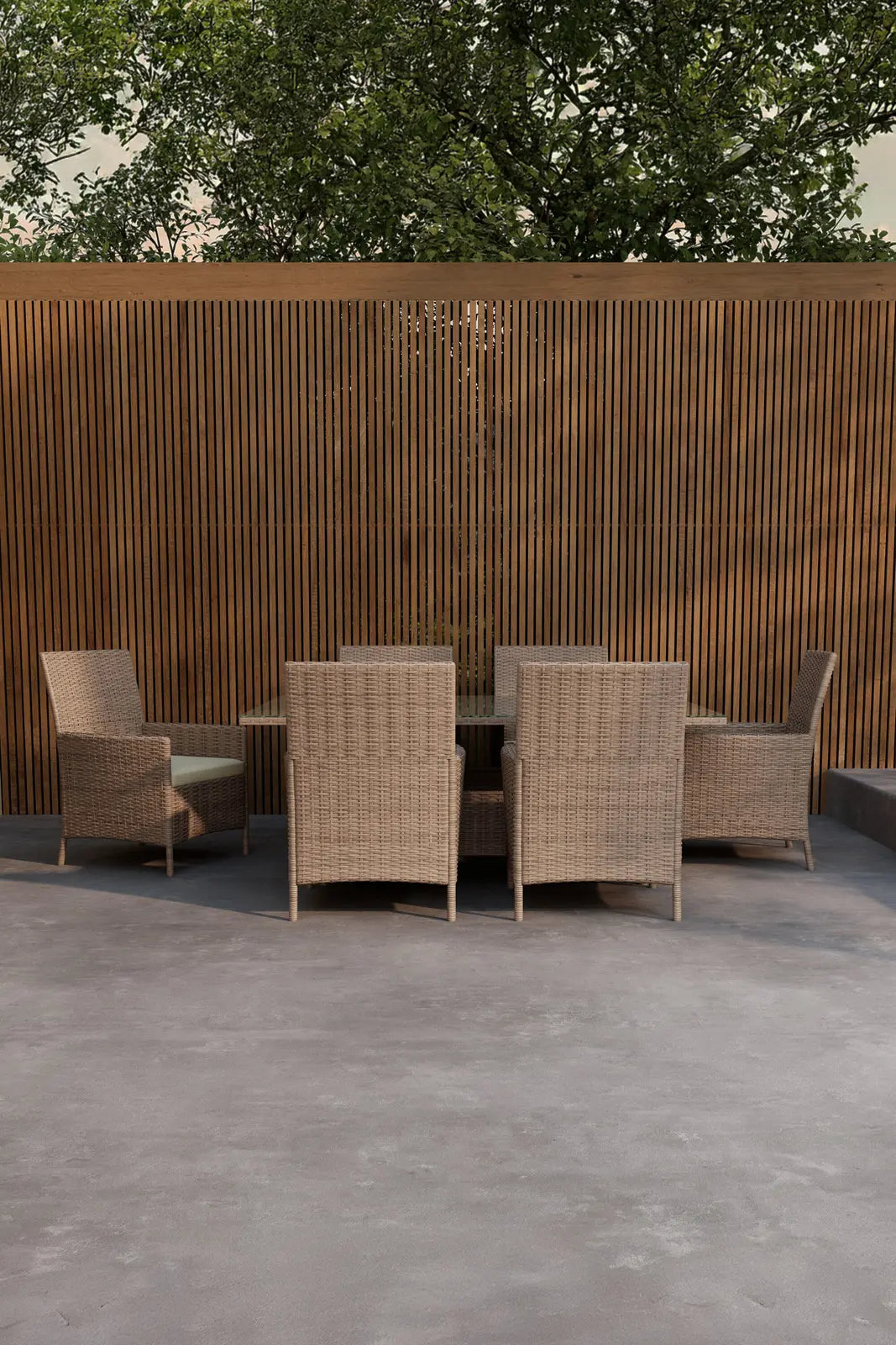 Garten Esstisch-Set Lefkas aus Stahl, Rattan und Glas in Braun von Venture Home – Bild 4