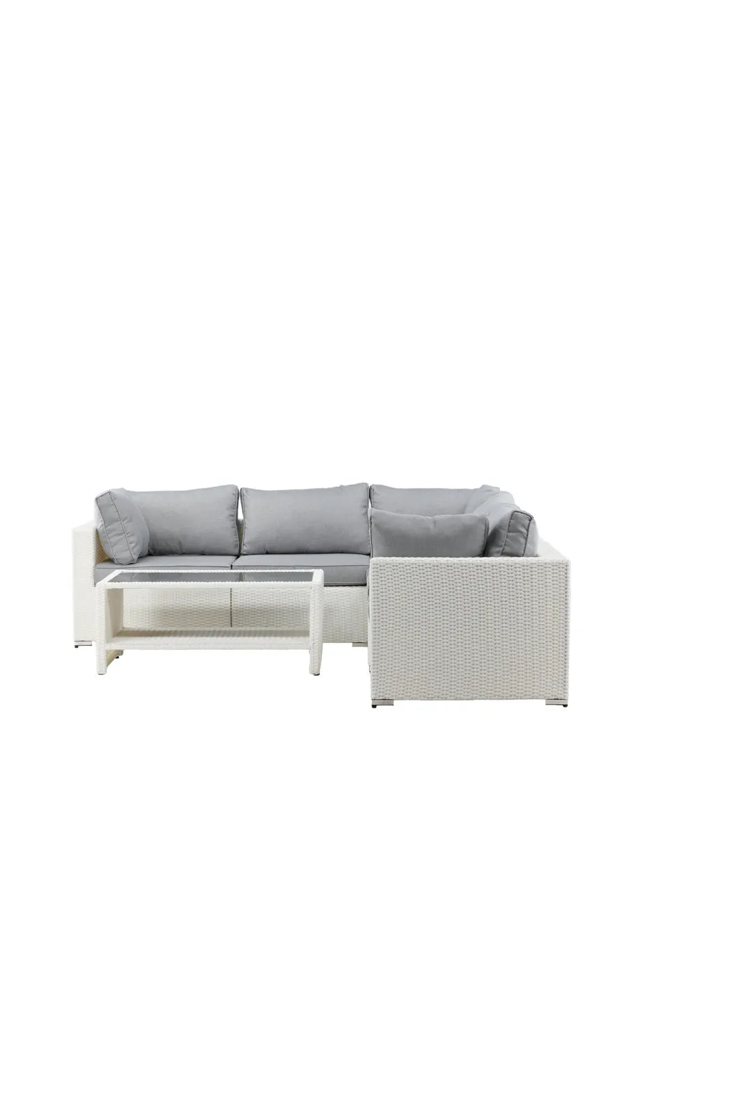 Garten Lounge-Set Amazon aus Geflecht und Glas in Weiss/Grau von Venture Home – Bild 1