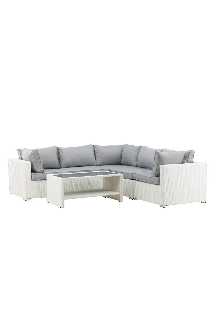 Garten Lounge-Set Amazon aus Geflecht und Glas in Weiss/Grau von Venture Home – Bild 12