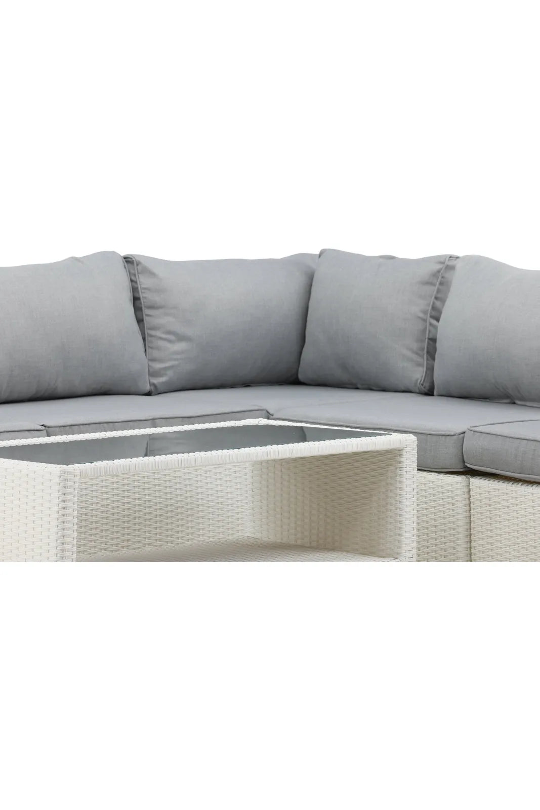 Garten Lounge-Set Amazon aus Geflecht und Glas in Weiss/Grau von Venture Home – Bild 13