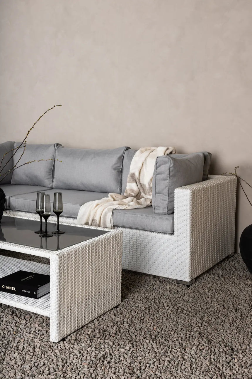Garten Lounge-Set Amazon aus Geflecht und Glas in Weiss/Grau von Venture Home – Bild 15