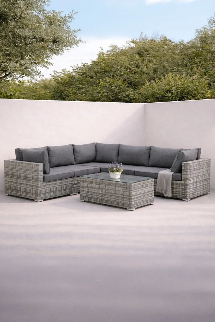 Garten Lounge-Set Amazon aus Wicker und Aluminium in Grau von Venture Home – Bild 14