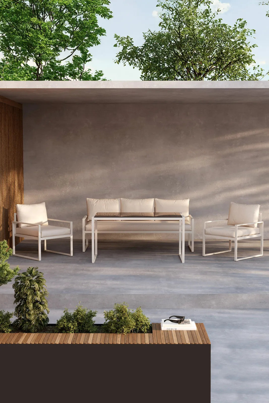 Garten Lounge-Set Catania aus Stahl in Beige von Venture Home – Bild 13