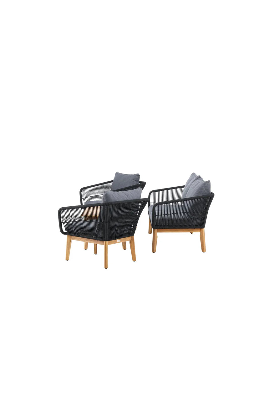 Garten Lounge-Set Chania aus Akazie, in Schwarz/Natur von Venture Home – Bild 5