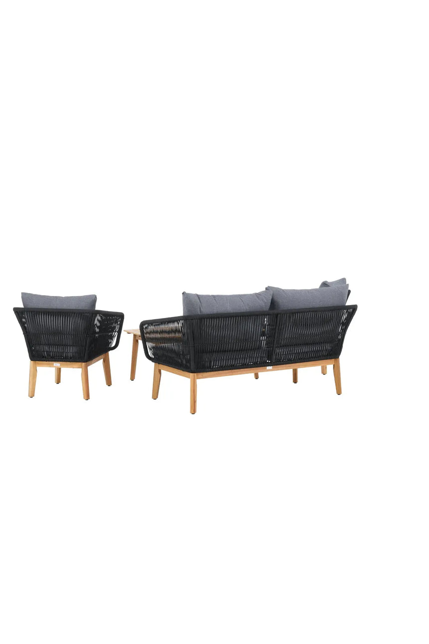 Garten Lounge-Set Chania aus Akazie, in Schwarz/Natur von Venture Home – Bild 7