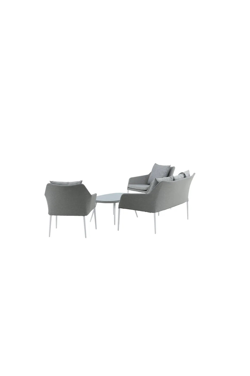 Garten Lounge-Set Spoga aus Aluminium, Polyester und Glas in Grau und Weiss von Venture Home – Bild 5