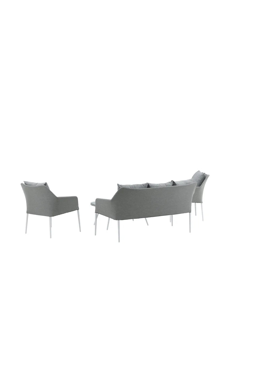 Garten Lounge-Set Spoga aus Aluminium, Polyester und Glas in Grau und Weiss von Venture Home – Bild 6