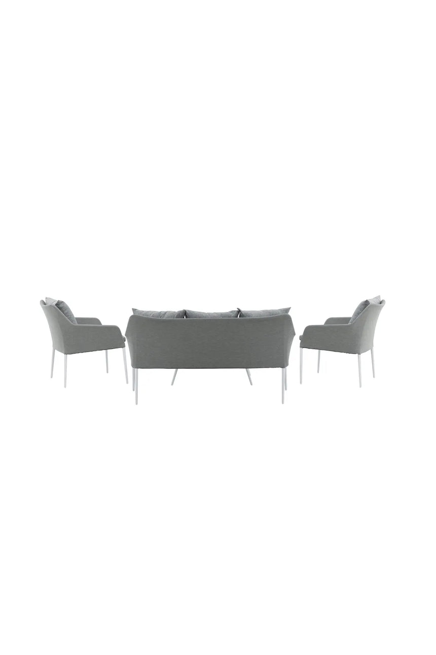 Garten Lounge-Set Spoga aus Aluminium, Polyester und Glas in Grau und Weiss von Venture Home – Bild 7