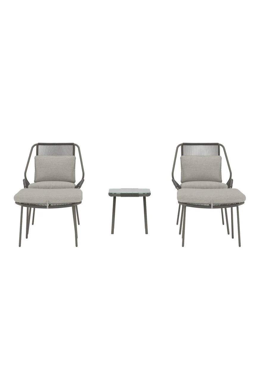 Garten Lounge-Set Zakynthos in Braun mit Glas- und Stahlteilen von Venture Home – Bild 1