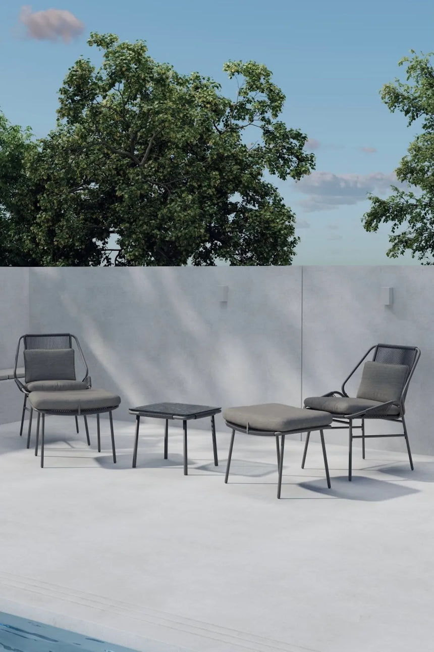 Garten Lounge-Set Zakynthos in Braun mit Glas- und Stahlteilen von Venture Home – Bild 4