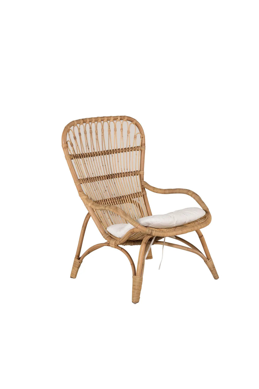 Garten Sessel Ella aus Rattan mit Offwhite Kissen und Fusshocker von Venture Home – Bild 3