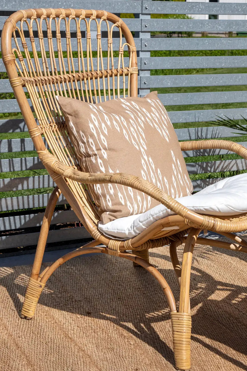 Garten Sessel Ella aus Rattan mit Offwhite Kissen und Fusshocker von Venture Home – Bild 9