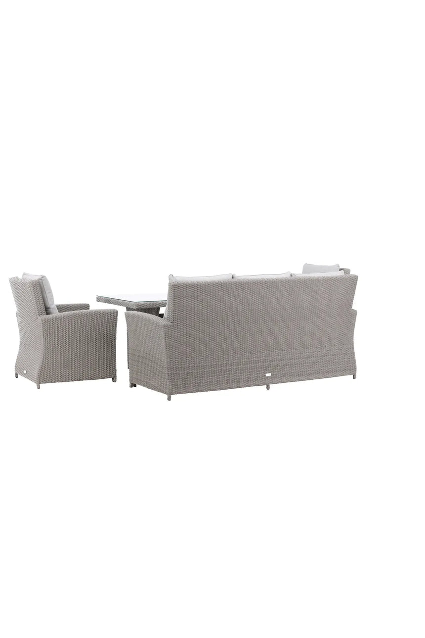 Garten Set Brentwood aus grauem Geflecht mit Glas Tischplatte in Grau von Venture Home – Bild 7
