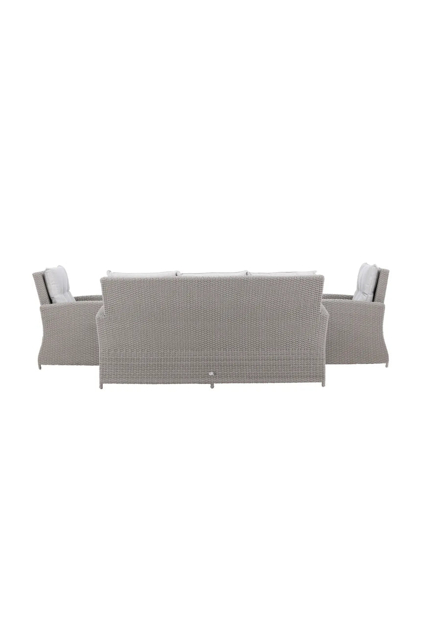 Garten Set Brentwood aus grauem Geflecht mit Glas Tischplatte in Grau von Venture Home – Bild 8