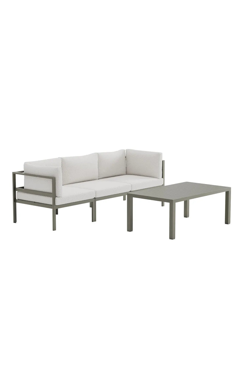 Garten Set Copacabana aus Aluminium und Bouclé in Braun / Weiß von Venture Home – Bild 2