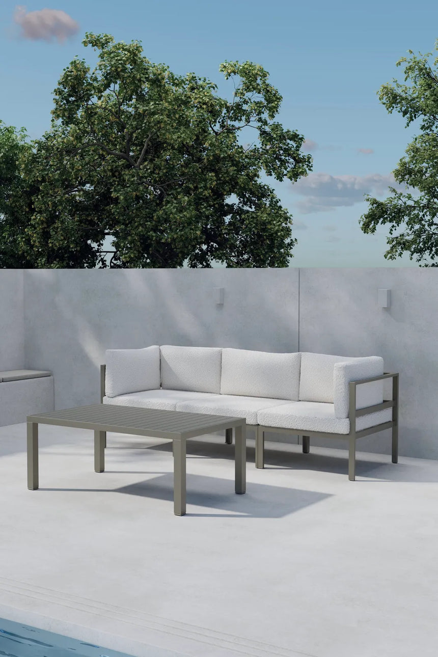 Garten Set Copacabana aus Aluminium und Bouclé in Braun / Weiß von Venture Home – Bild 4