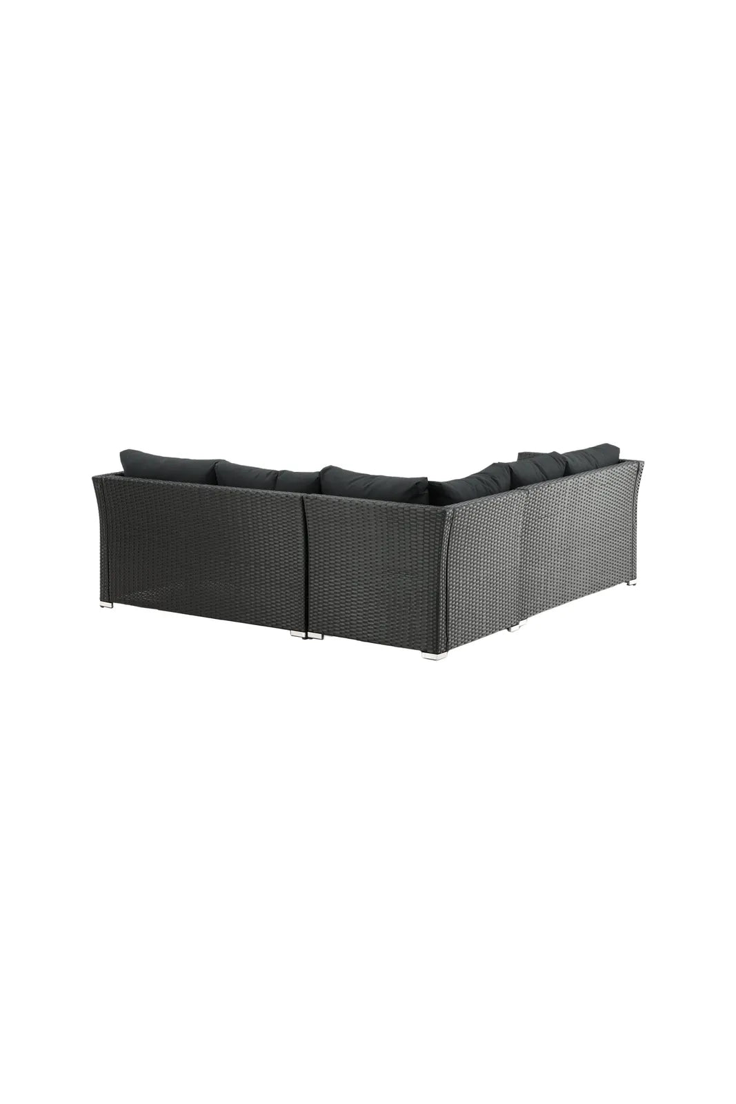 Garten Set Haiti aus schwarzem Geflecht mit schwarzen Polyesterkissen von Venture Home – Bild 5