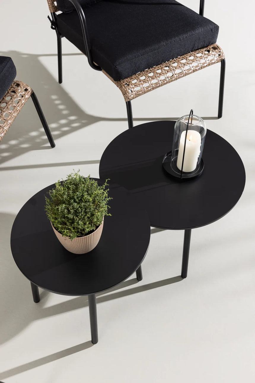 Garten Sitzgruppen-Set Paola aus Stahl und Naturgeflechtrattan in Schwarz und Natur von Venture Home – Bild 17