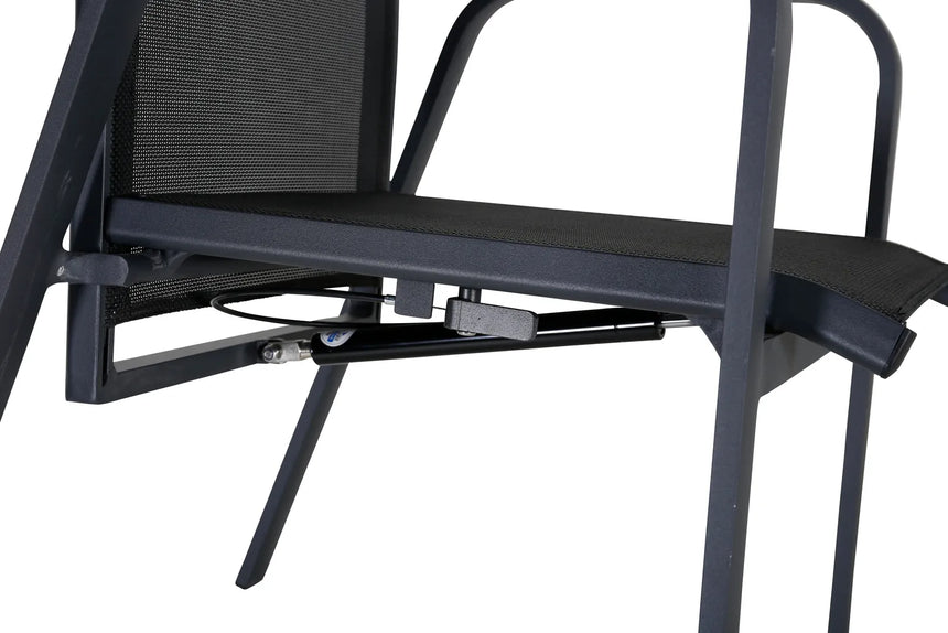 Gartenstuhl Copacabana aus Aluminium und Textilene in Schwarz von Venture Home – Bild 11