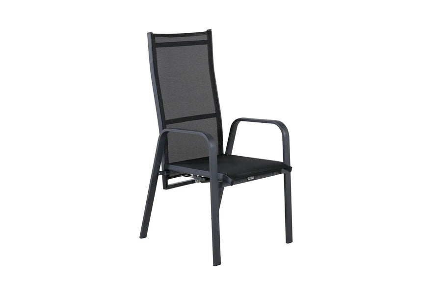 Gartenstuhl Copacabana aus Aluminium und Textilene in Schwarz von Venture Home – Bild 5