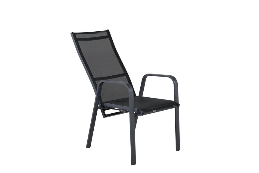 Gartenstuhl Copacabana aus Aluminium und Textilene in Schwarz von Venture Home – Bild 6