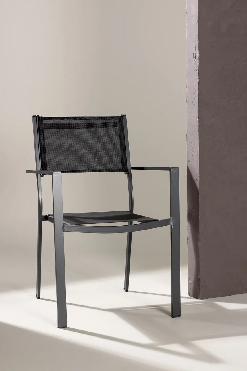Gartenstuhl Copacabana aus Aluminium und Textilene in Schwarz von Venture Home – Bild 14
