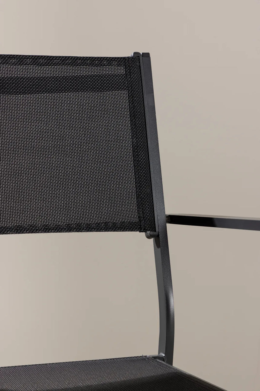 Gartenstuhl Copacabana aus Aluminium und Textilene in Schwarz von Venture Home – Bild 15