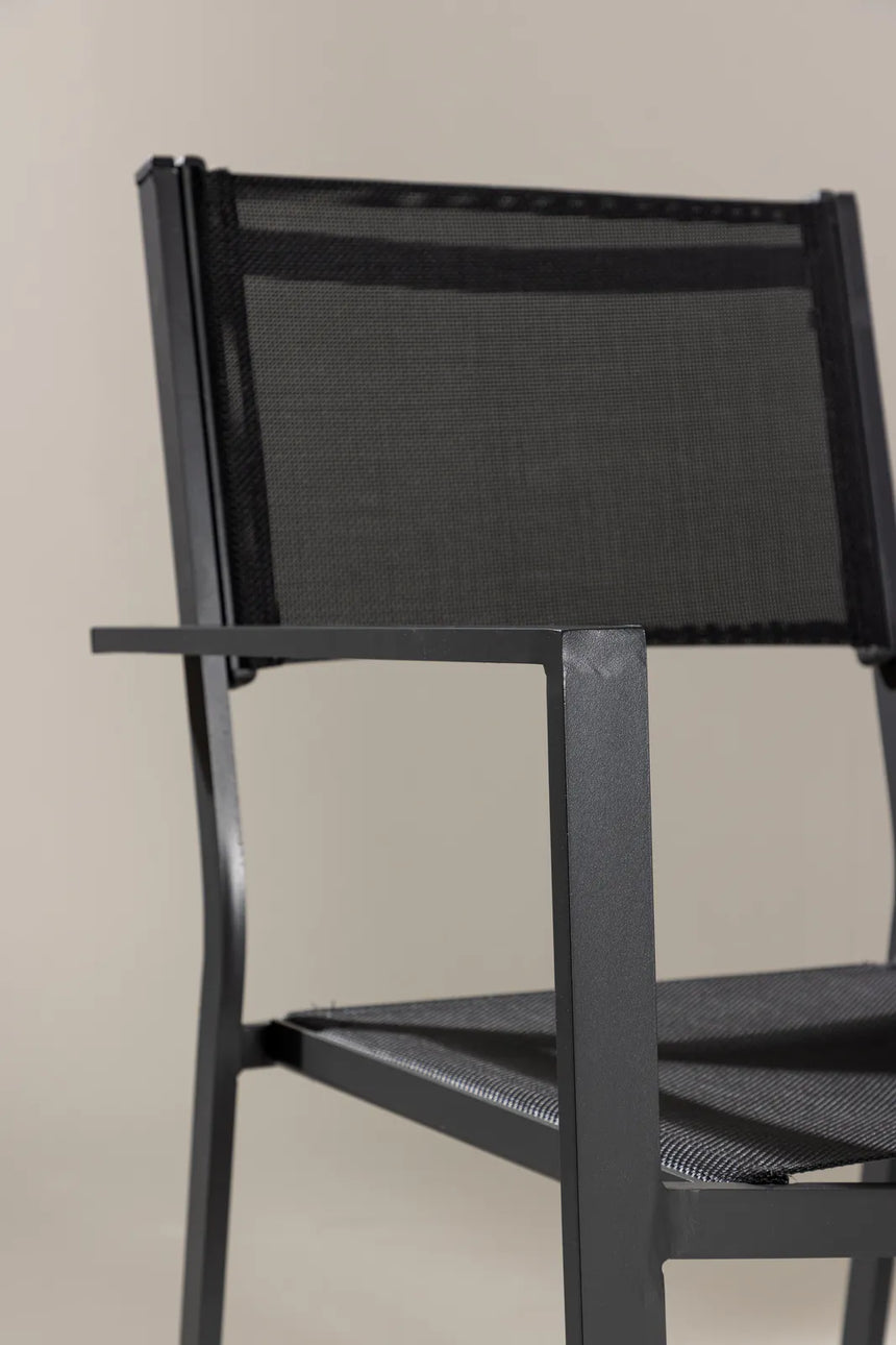 Gartenstuhl Copacabana aus Aluminium und Textilene in Schwarz von Venture Home – Bild 16