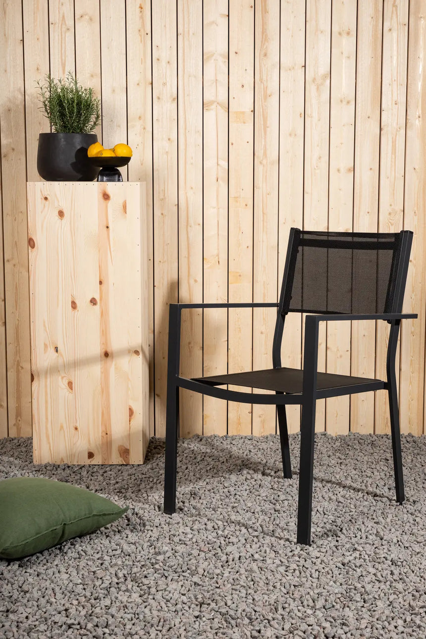 Gartenstuhl Copacabana aus Aluminium und Textilene in Schwarz von Venture Home – Bild 18