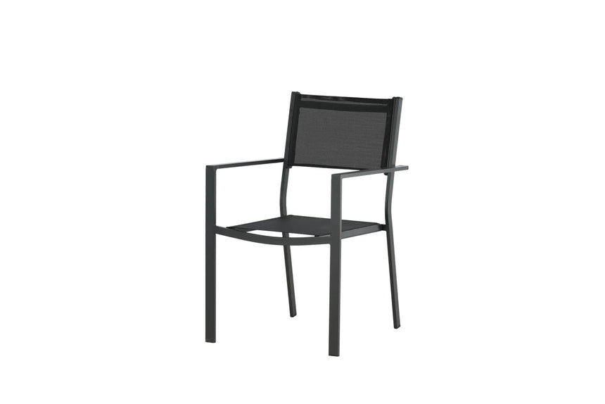 Gartenstuhl Copacabana aus Aluminium und Textilene in Schwarz von Venture Home – Bild 21