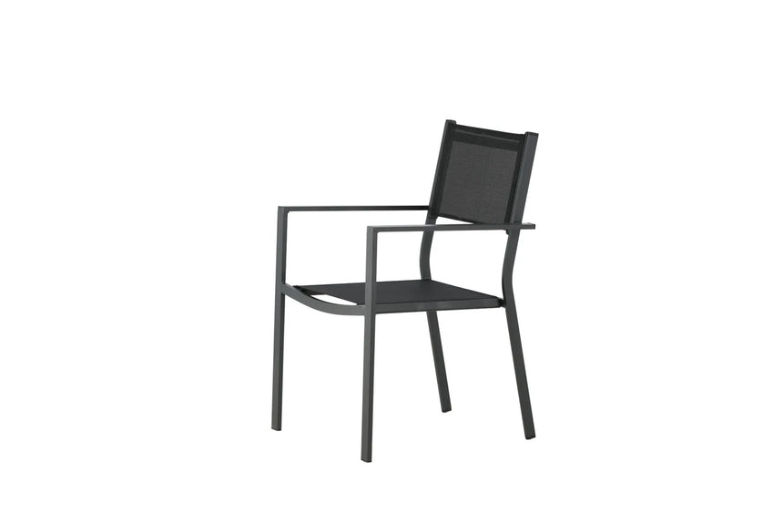 Gartenstuhl Copacabana aus Aluminium und Textilene in Schwarz von Venture Home – Bild 22