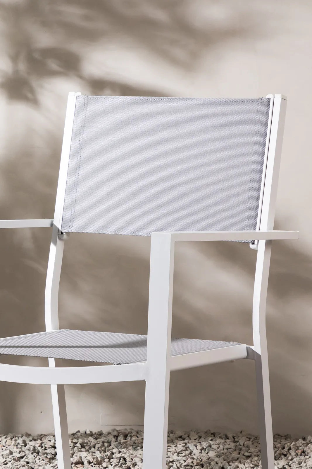 Gartenstuhl Copacabana aus Aluminium und Textilene in Weiss, Grau von Venture Home – Bild 15