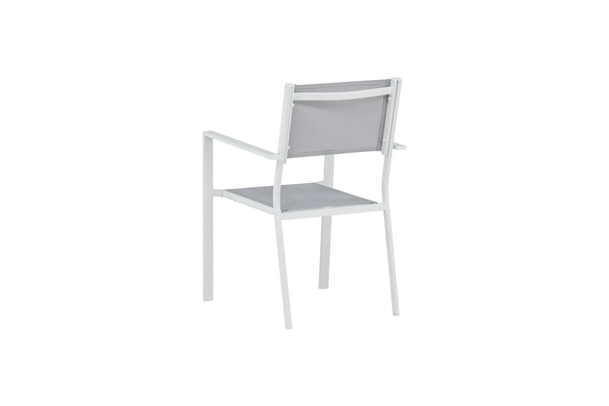 Gartenstuhl Copacabana aus Aluminium und Textilene in Weiss, Grau von Venture Home – Bild 22