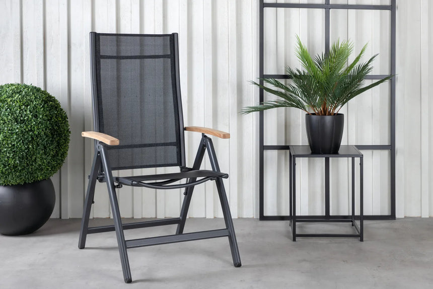 Gartenstuhl Panama aus Aluminium und Textilene in Schwarz von Venture Home – Bild 10