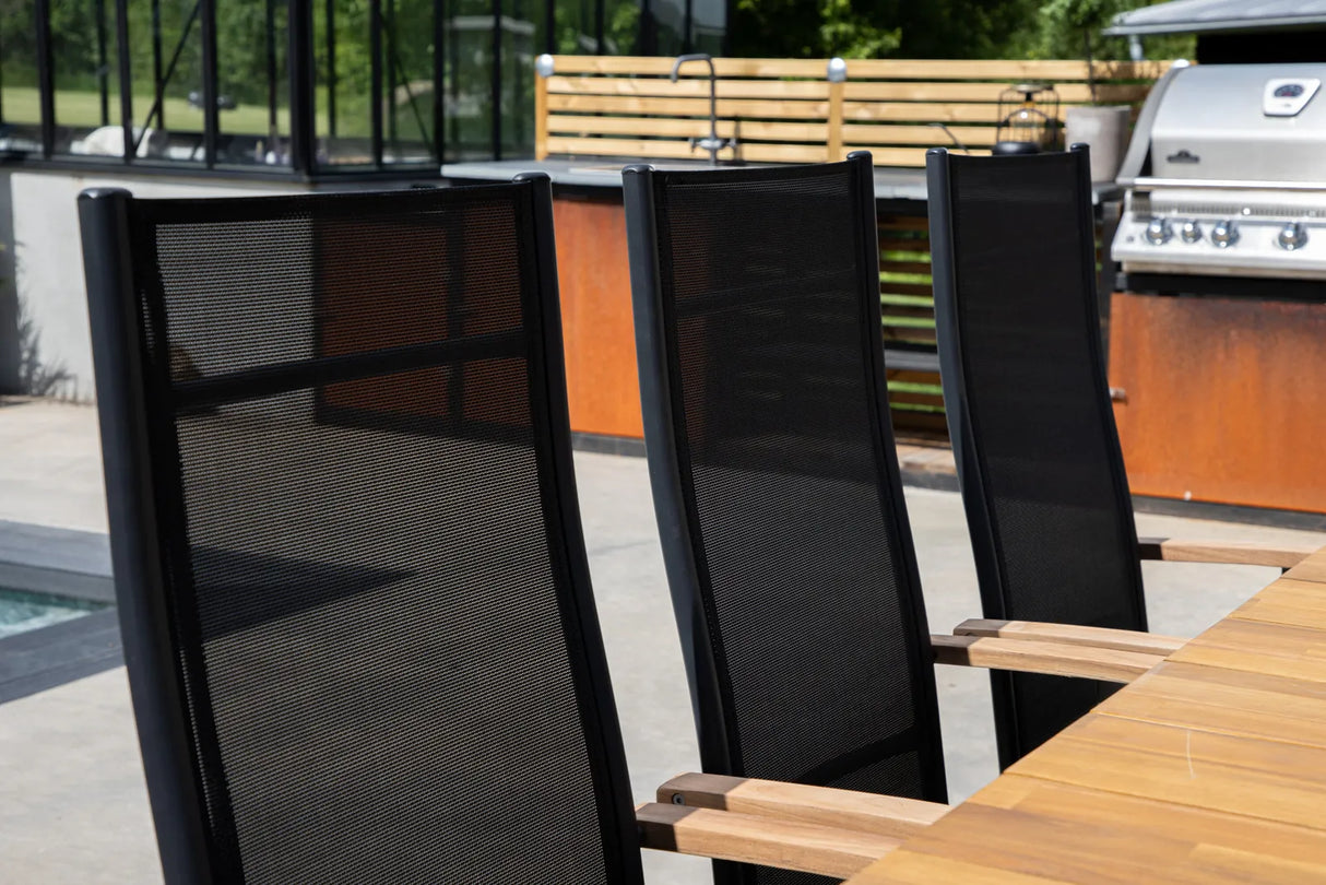 Gartenstuhl Panama aus Aluminium und Textilene in Schwarz von Venture Home – Bild 12