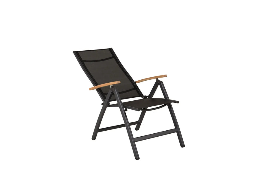 Gartenstuhl Panama aus Aluminium und Textilene in Schwarz von Venture Home – Bild 6