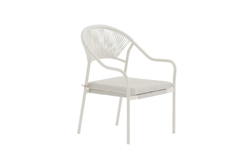 Gartenstuhl Paros aus Stahl, Rattan und Textilene in Beige von Venture Home – Bild 6