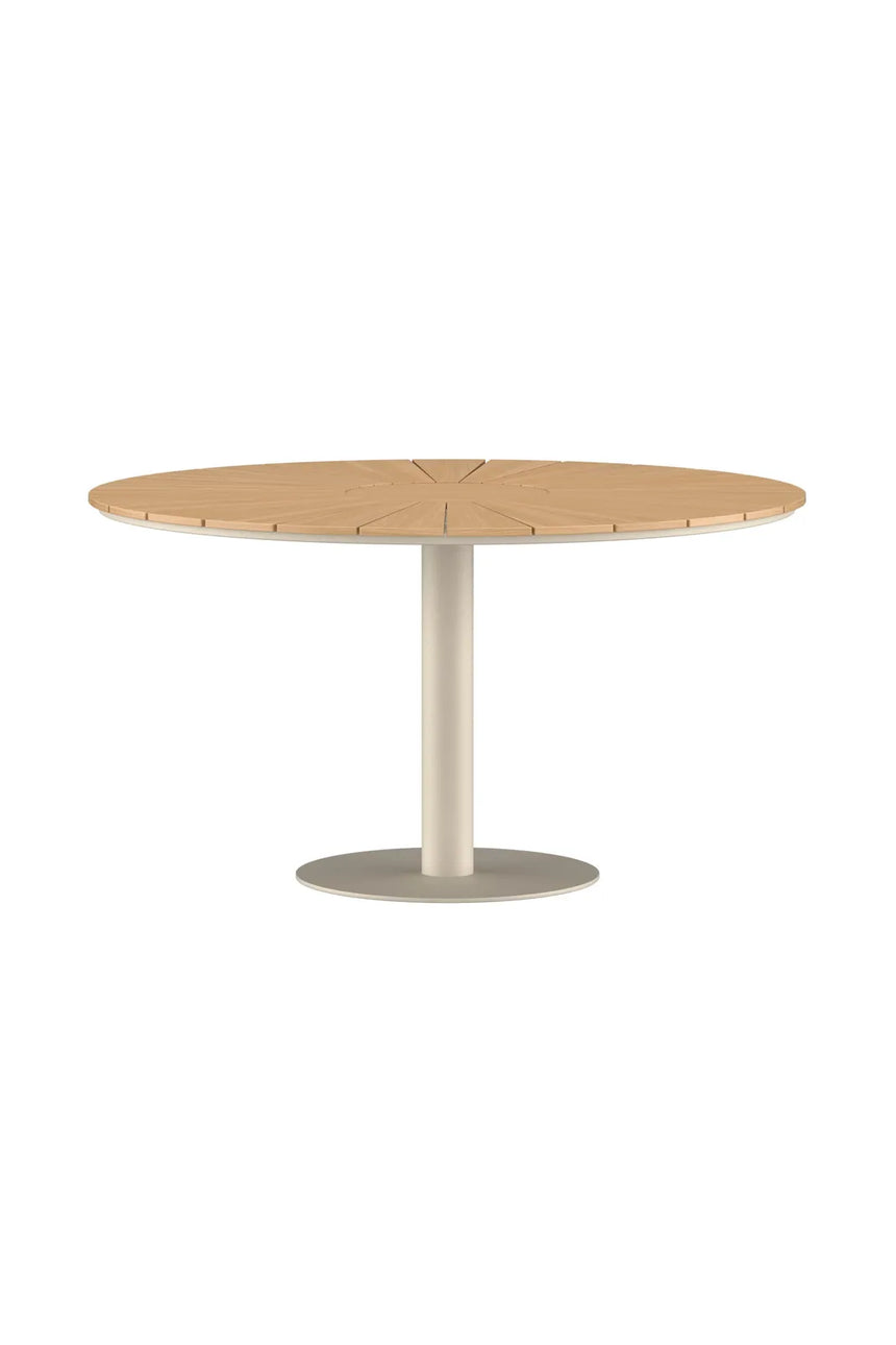 Gartentisch Croft aus Aluminium und Teakholz in Beige, 120×120x75 cm von Venture Home – Bild 1