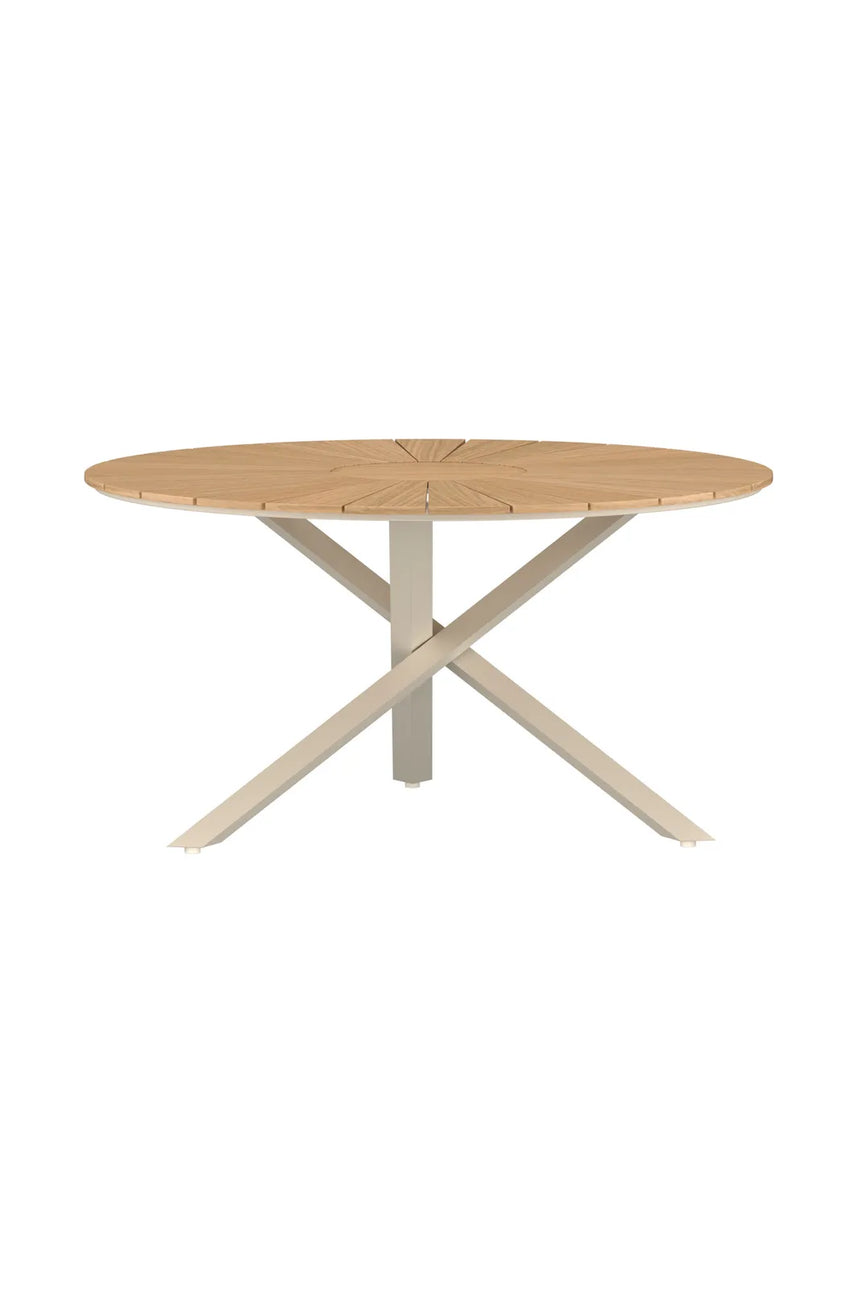 Gartentisch Mexico aus Teak und Aluminium in Beige/Natur, 140x140×75 cm von Venture Home – Bild 1